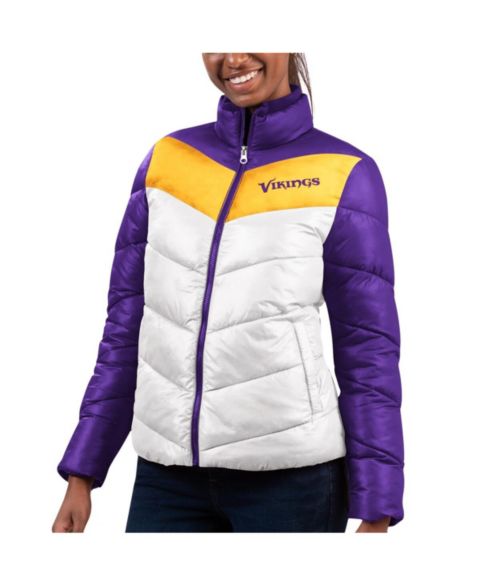 Женские куртки G-III 4Her by Carl Banks Women's White, Purple Minnesota Vikings New Star Quilted Full-Zip Jacket
