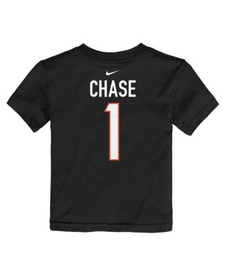 Toddler Boys and Girls Ja'Marr Chase Black Cincinnati Bengals Player Name and Number T-shirt