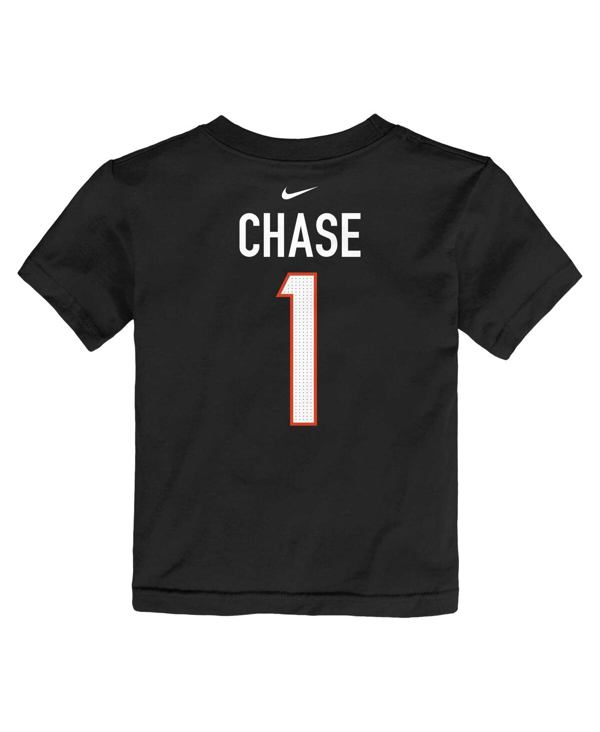 Shop Nike Toddler Boys And Girls  Ja'marr Chase Black Cincinnati Bengals Player Name And Number T-shirt