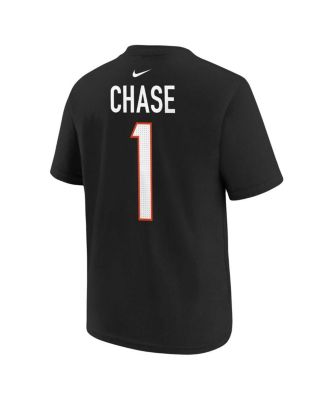 Preschool Boys and Girls Ja'Marr Chase Black Cincinnati Bengals Player Name and Number T-shirt