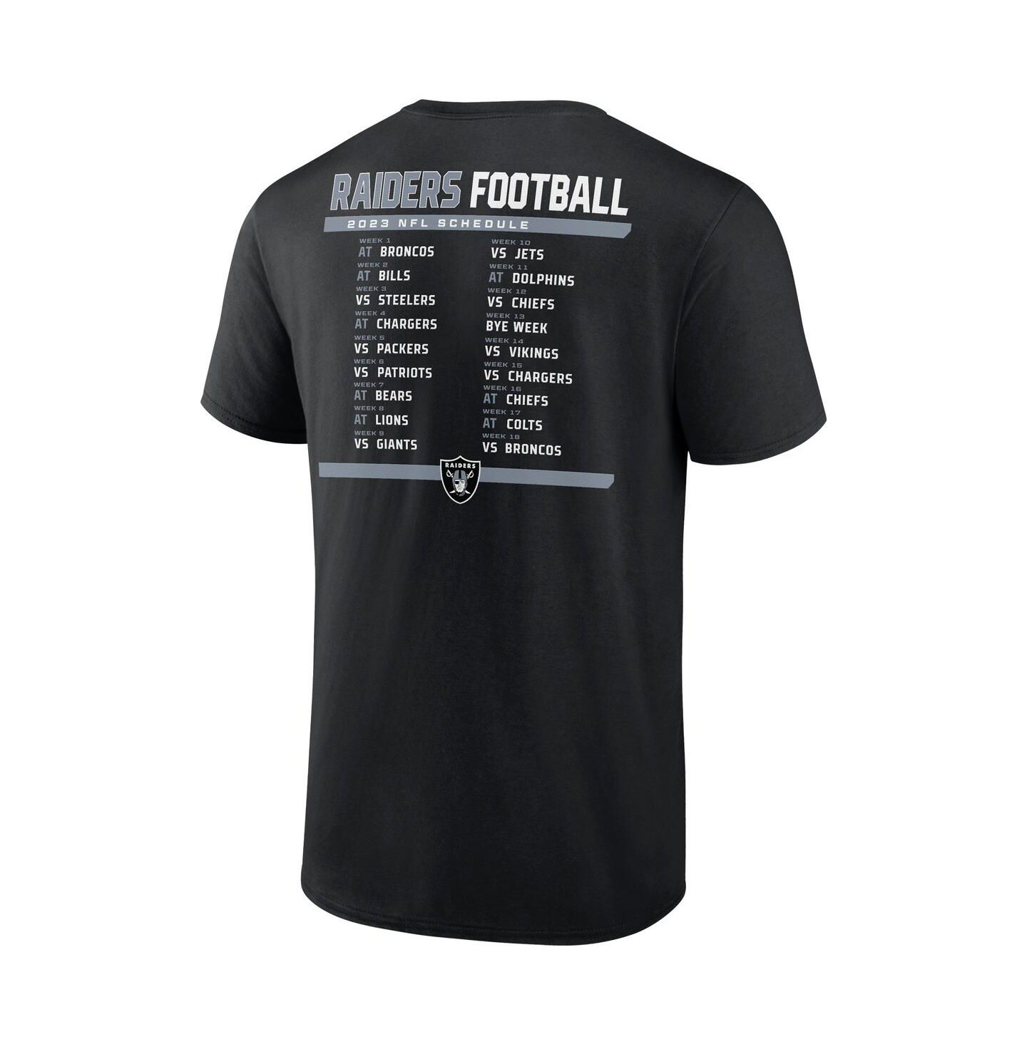 Мужские футболки Fanatics Black, White Las Vegas Raiders Two-Pack 2023 Schedule T-shirt Combo Set — фото 4