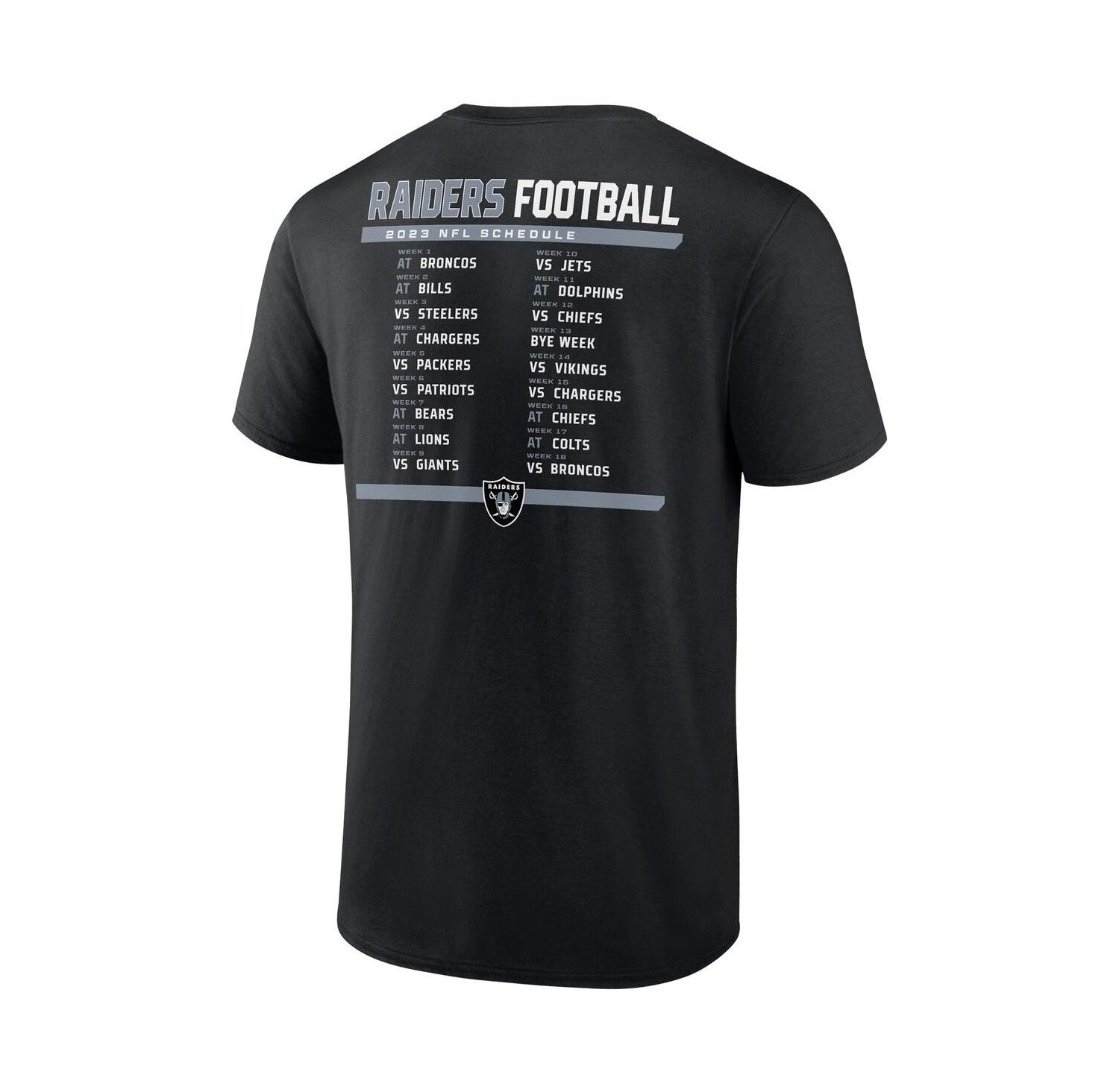 Men's Black, White Las Vegas Raiders Two-Pack 2023 Schedule T-shirt Combo Set