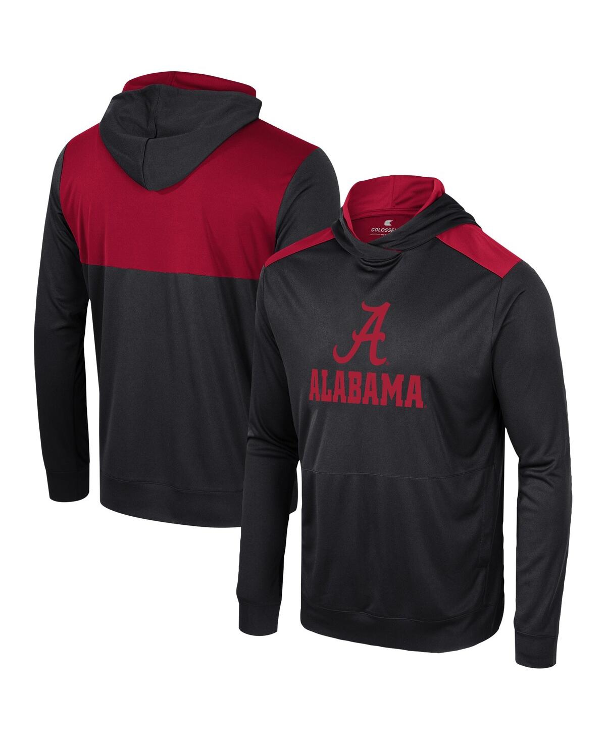 Men's Colosseum Black Alabama Crimson Tide Warm Up Long Sleeve Hoodie T-shirt - Black