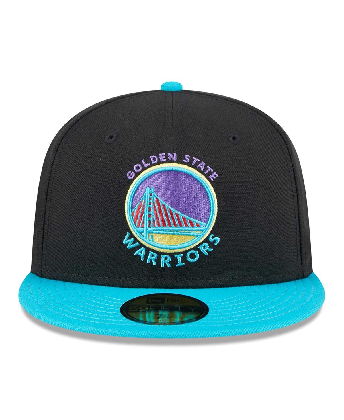 Men's New Era Turquoise Golden State Warriors Arcade Scheme 59FIFTY Fitted Hat - Turquoise
