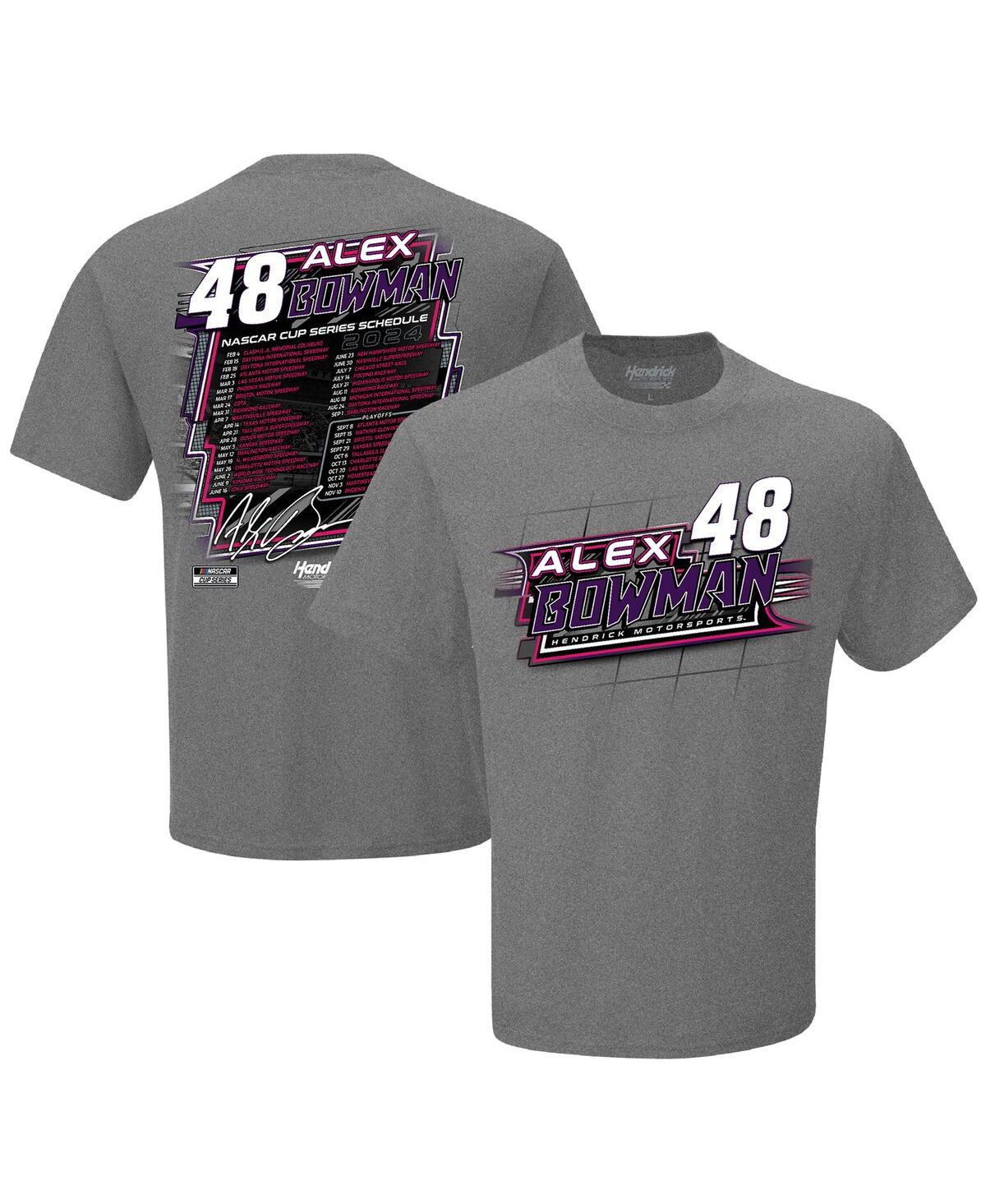 Men's Hendrick Motorsports Team Collection Gray Alex Bowman 2024 Nascar Cup Series Schedule T-shirt - Gray
