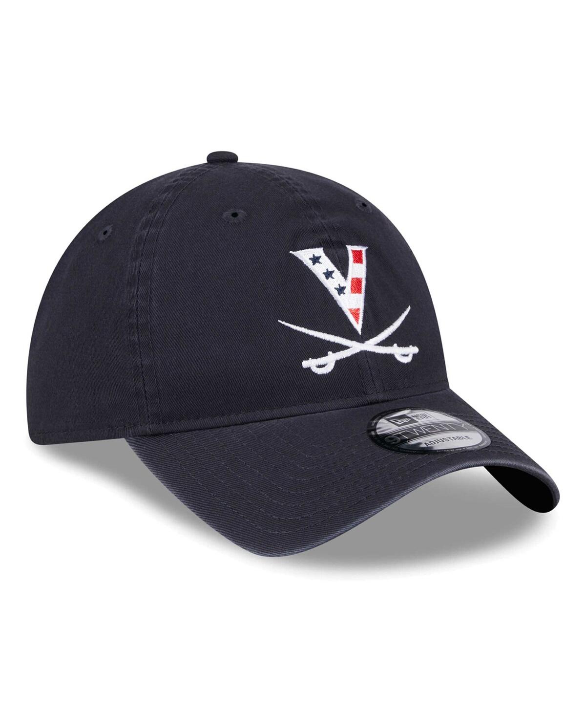 Men's New EraVirginia Cavaliers Red, White & Hoo 9TWENTY Trucker Adjustable Hat - Navy