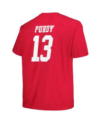 Men's Brock Purdy Scarlet San Francisco 49ers Big and Tall Player Name and Number T-shirt