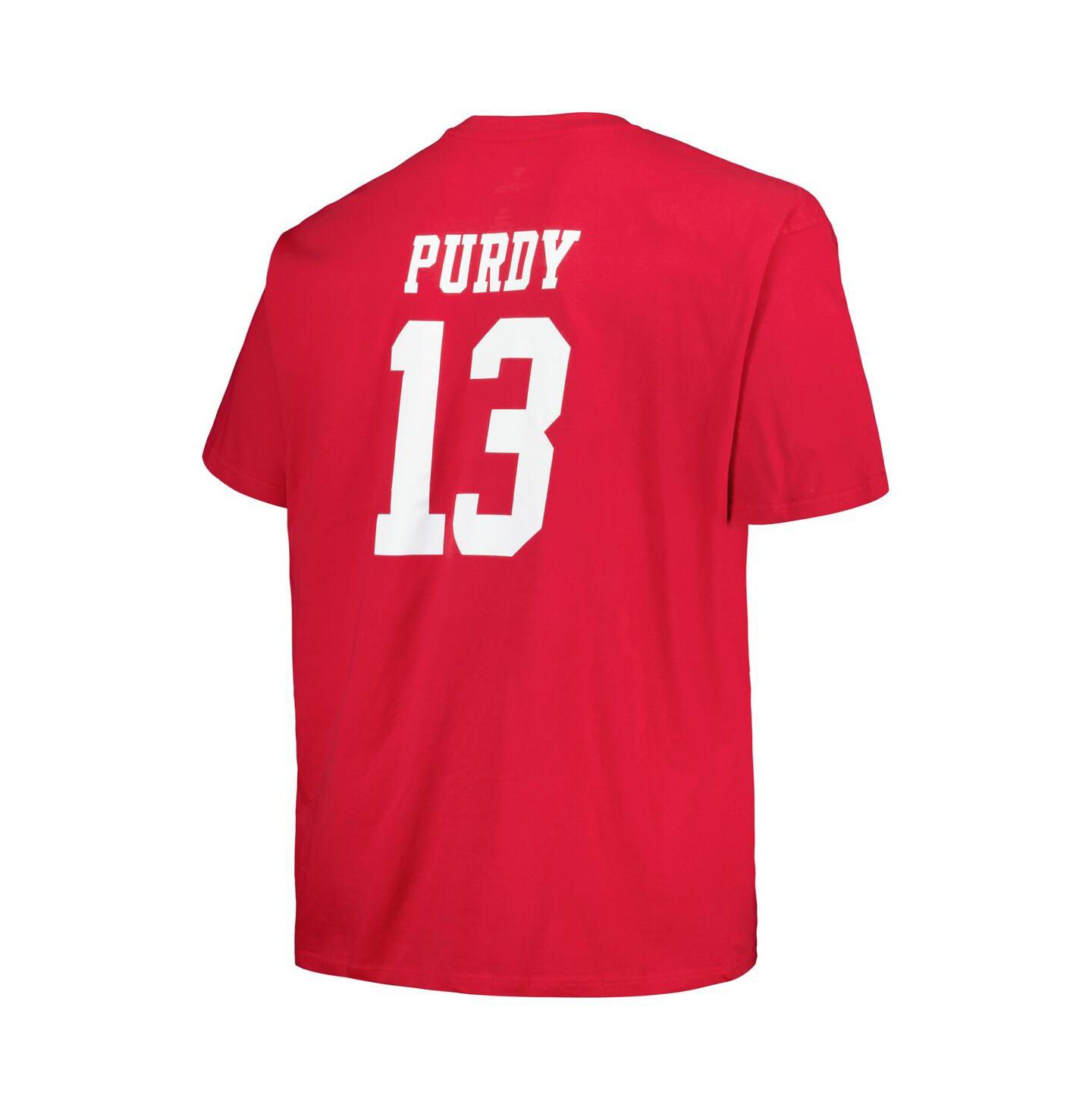 Мужская футболка Fanatics Brock Purdy Scarlet San Francisco 49ers Big and Tall Player Name and Number — фото 2
