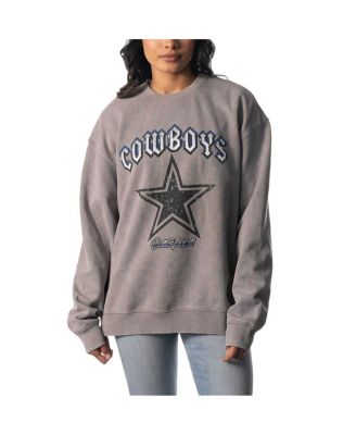 Men's and Women's Gray Dallas Cowboys Distressed Pullover Sweatshirt