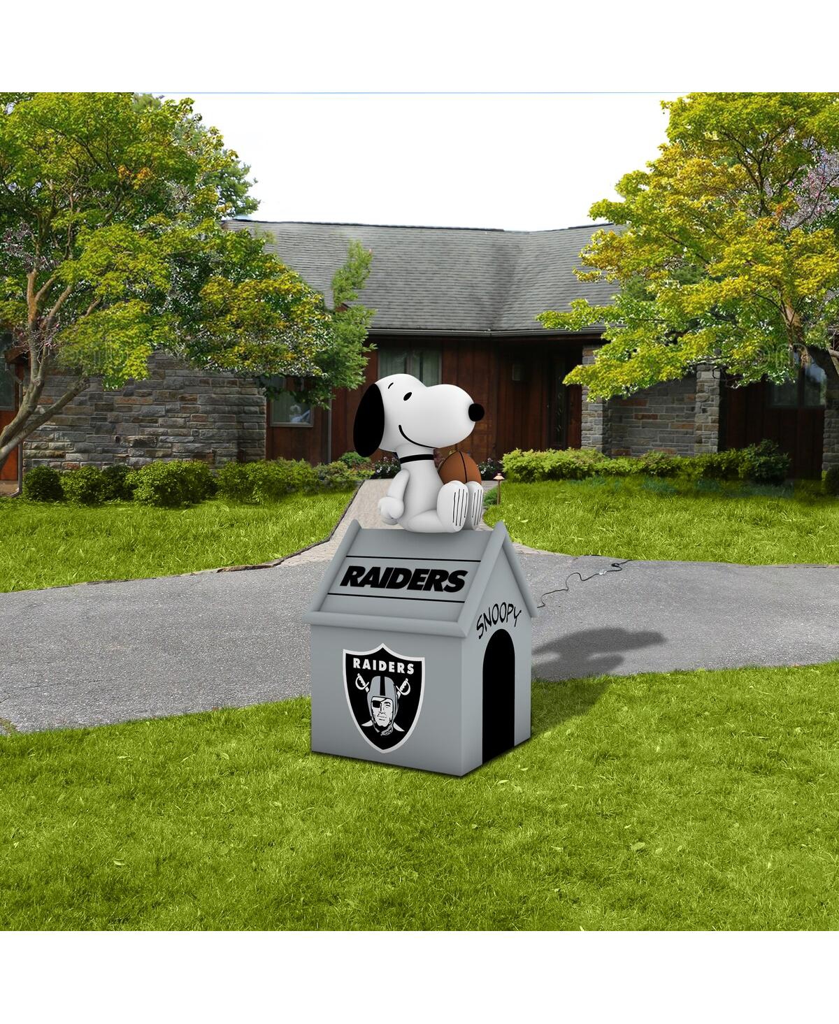Shop Sporticulture Las Vegas Raiders Inflatable Snoopy Doghouse In Gray
