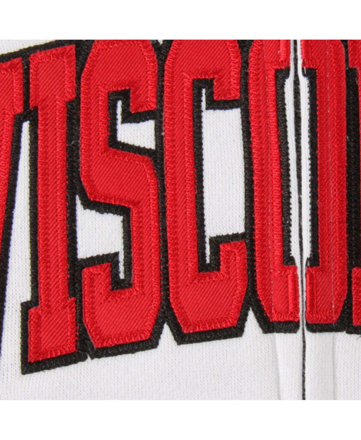 Women's Stadium AthleticWisconsin Badgers Arched Name Full-Zip Hoodie - White