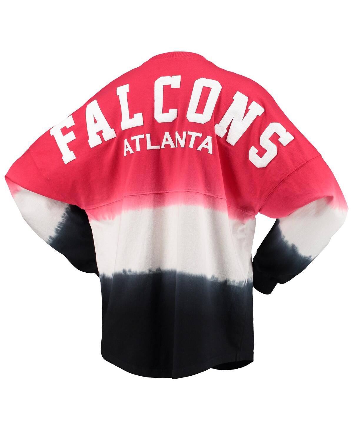 Fanatics Women's  Red, Black Atlanta Falcons Ombre Long Sleeve T-shirt In Red,black