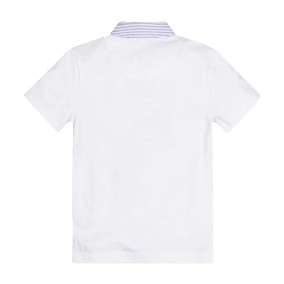 Hope & Henry Baby Boys Short Sleeve Jersey Polo with Seersucker Trim