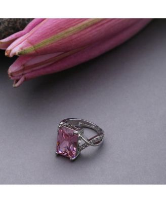 Women's Pink  Crystal Cocktail Ring