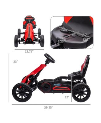 Kids Pedal Go Kart, Outdoor Ride on Toy with Adjustable Seat, Swing Axle, Handbrake, 4 Non-Slip EVA Wheels for Boys and Girls Aged 3-8 Years Old