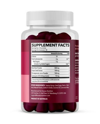 Havasu Beet Root Gummies, Nitric Oxide Booster for Healthy Energy & Circulation Support with Pomegranate Extract, 60ct