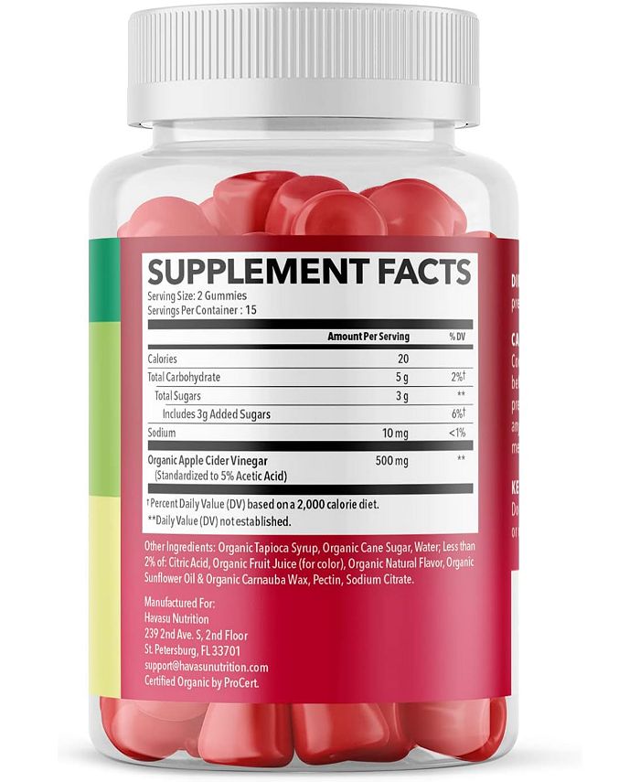 Havasu Nutrition Organic Apple Cider Vinegar Gummies, 30 Count Macy's