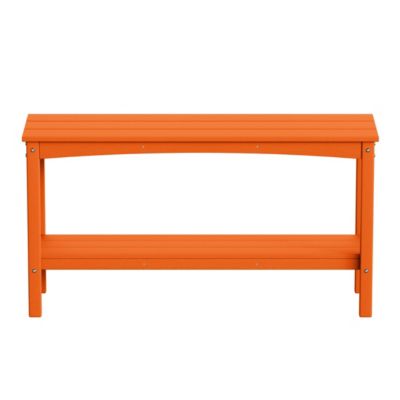 55" Outdoor Patio HDPE Adirondack 2-Tier Shelf Console Table