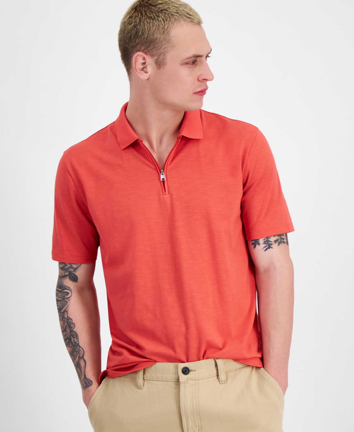 Hugo By  Boss Men's Men's Short-sleeve Polo Shirt In Medium Red