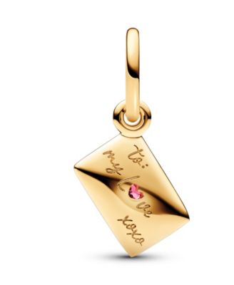 14K Gold-Plated Love Envelope Dangle with Red Charm