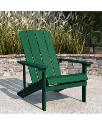 Riviera Azure Adirondack Patio Chairs With Vertical Lattice Back And Weather Resistant Frame