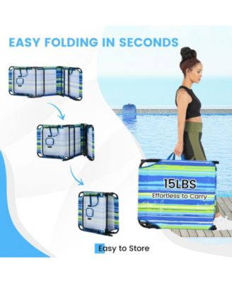 Beach Chaise Lounge Chair with Face Hole and Removable Pillow