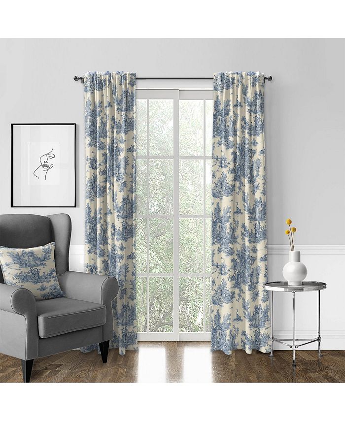6ix Tailors Fine Linens Bouclair Blue Pole Top Drapery Panel - Pair 50 ...
