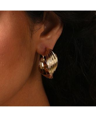 Women's Gold  Twisted Hoop Earrings