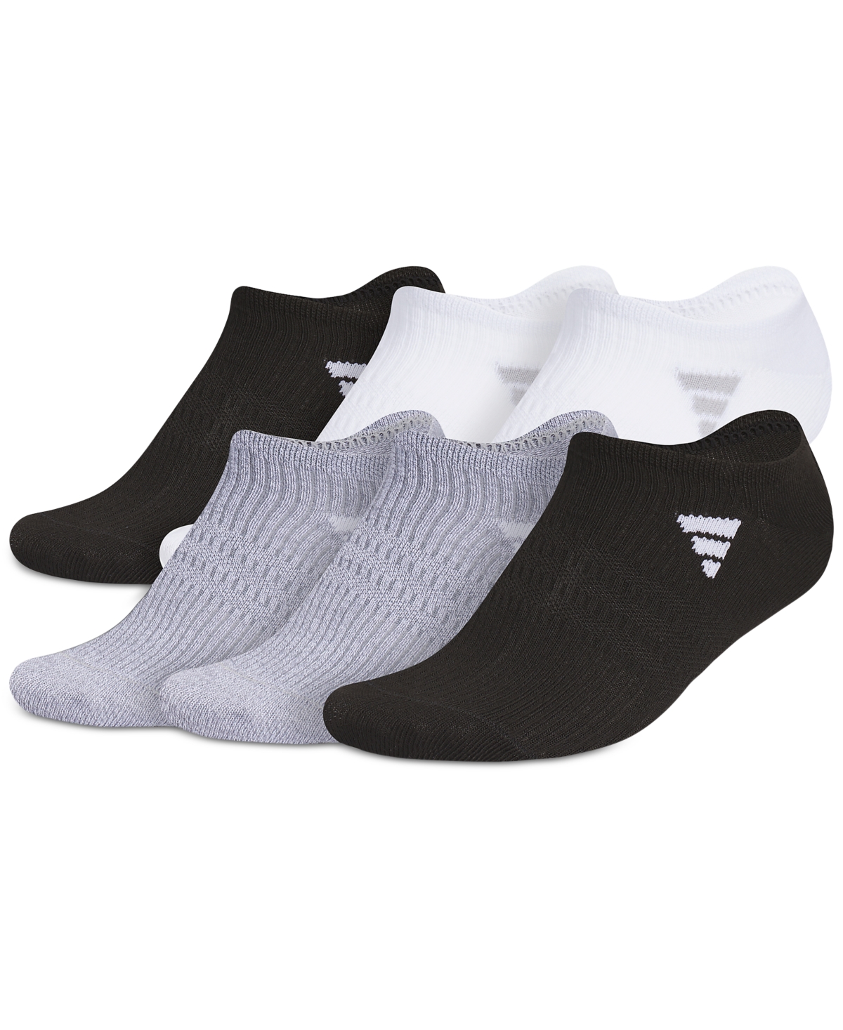 Shop Adidas Originals Women's 6-pk. Superlite 3.0 No Show Socks In Black,light Grey,white