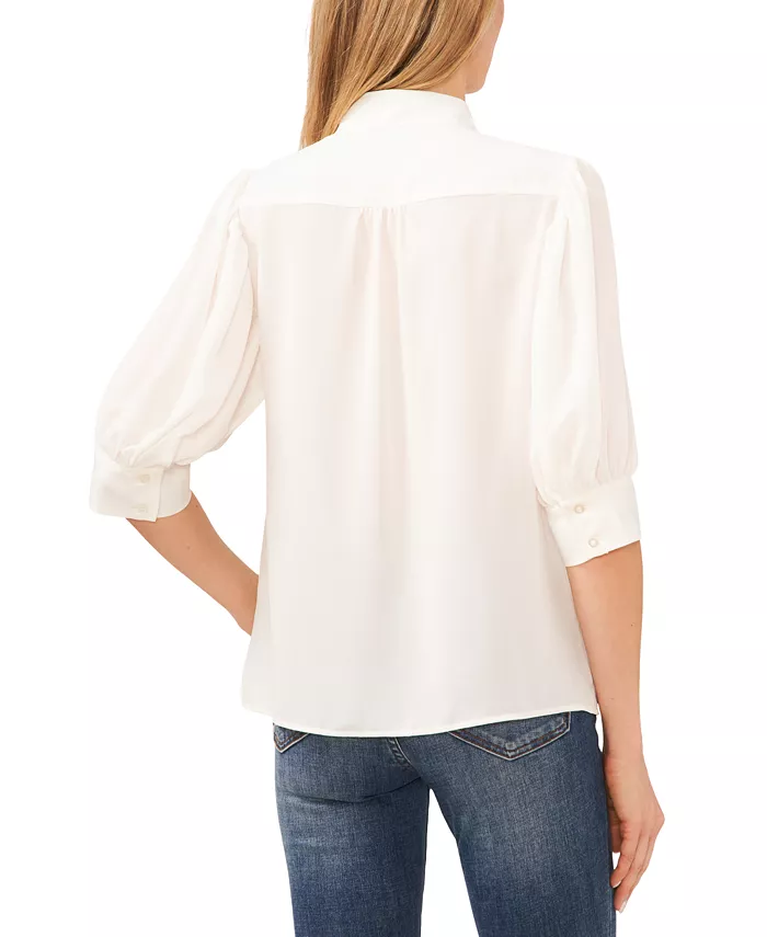 Women's 3/4-Sleeve Collared Button-Down Top - thumbnail 6