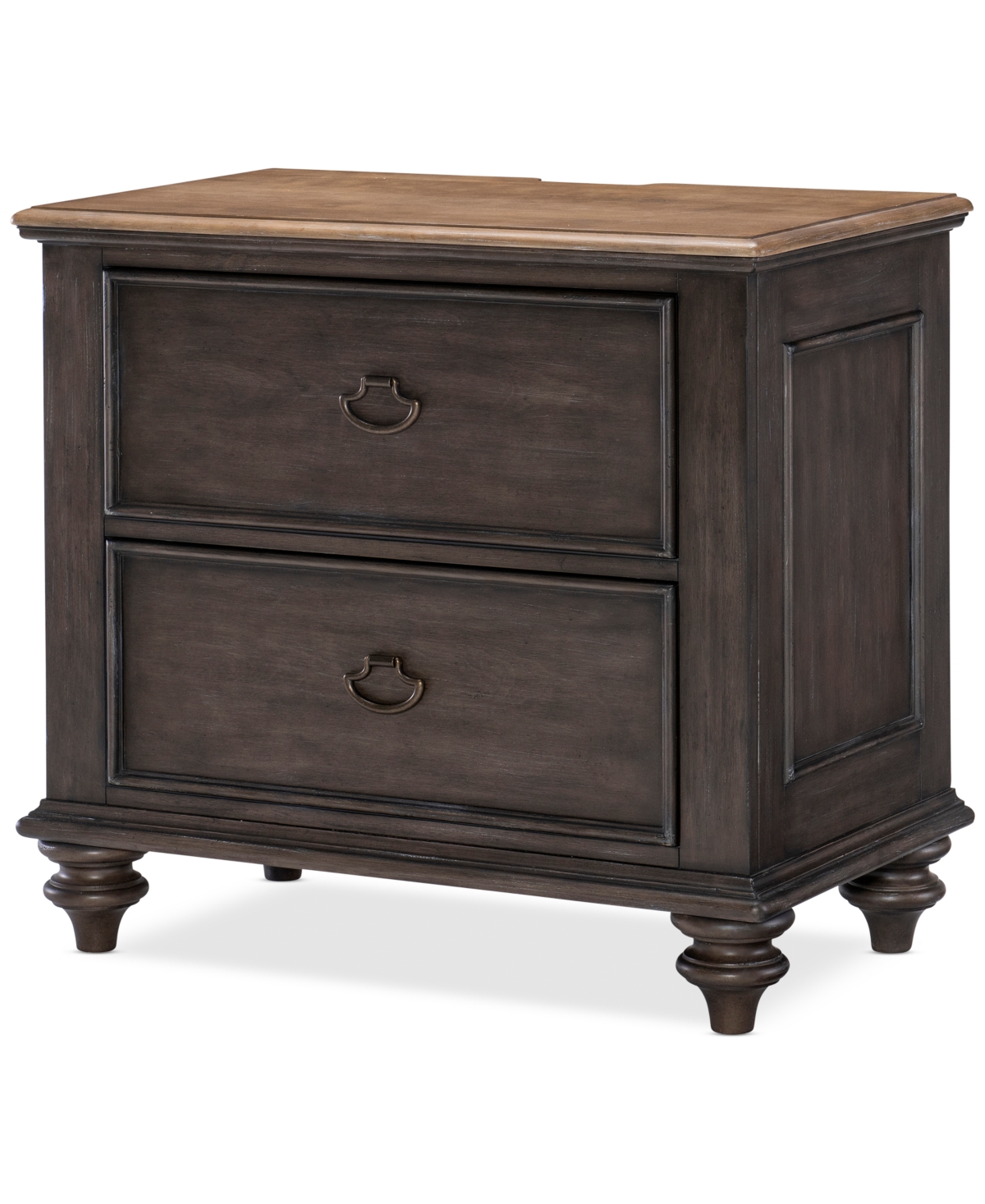 Macy's Mandeville Two Drawer Nightstand In Brown