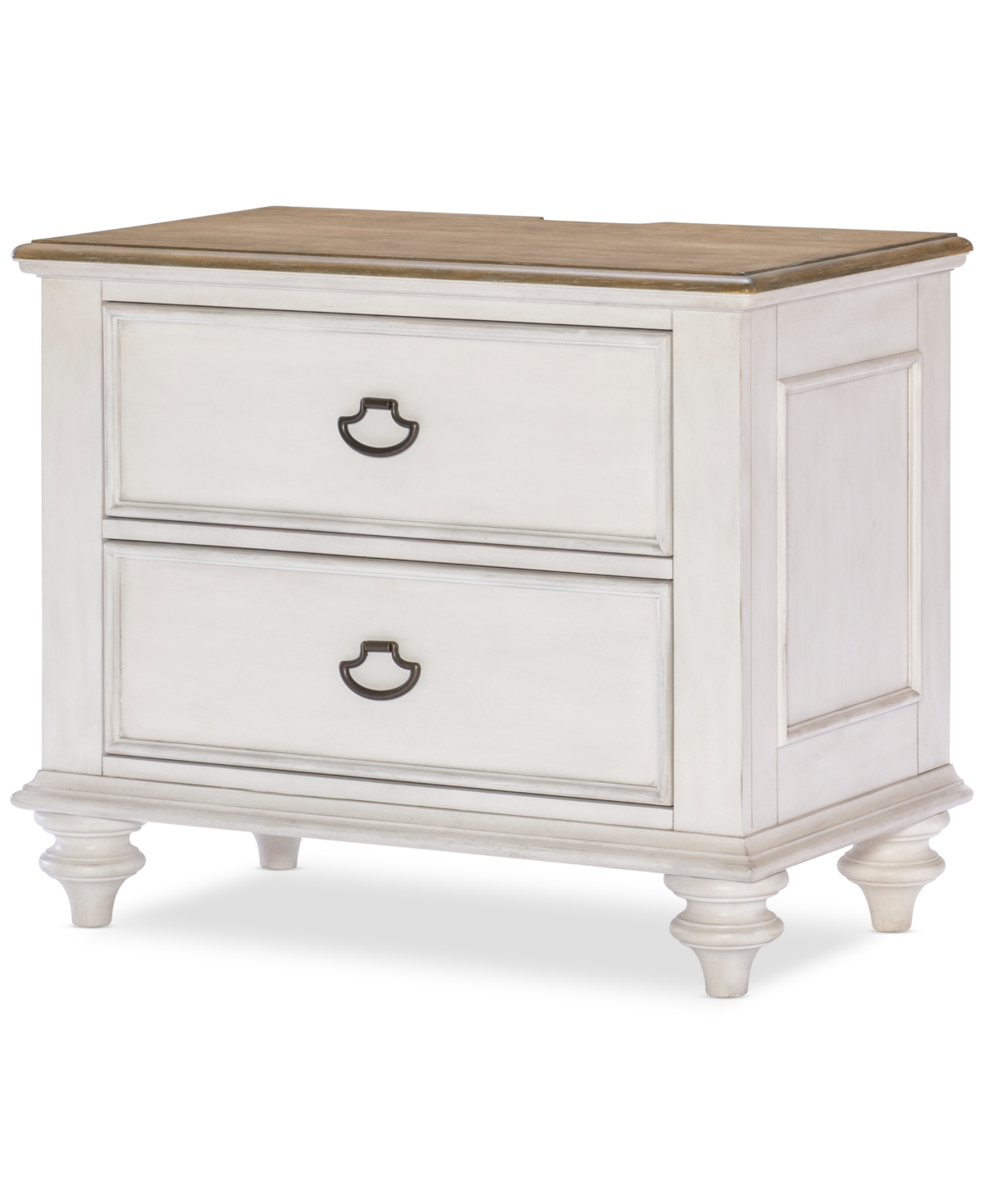 Macy's Mandeville Two Drawer Nightstand In White