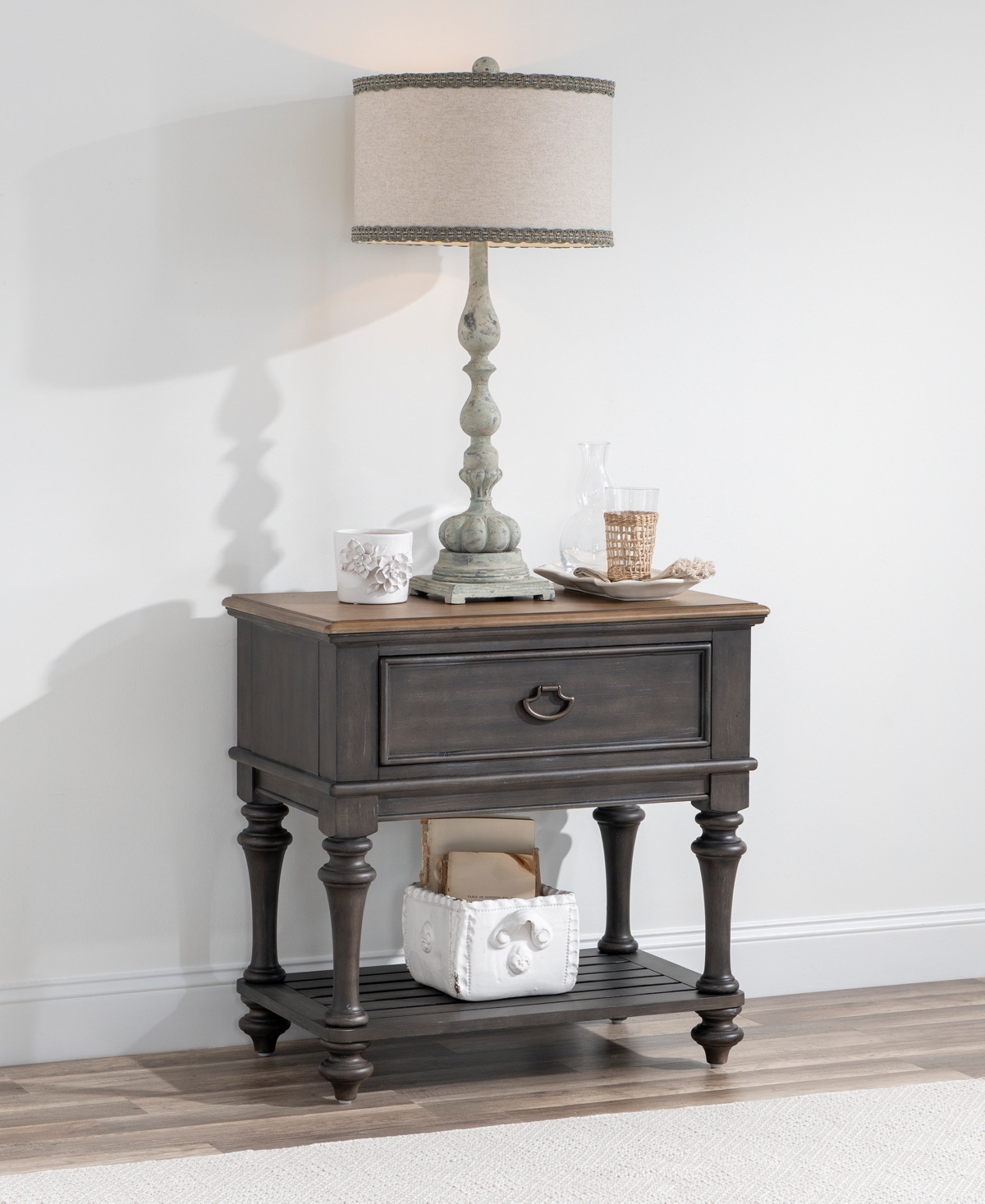 Shop Macy's Mandeville One Drawer Nightstand In White