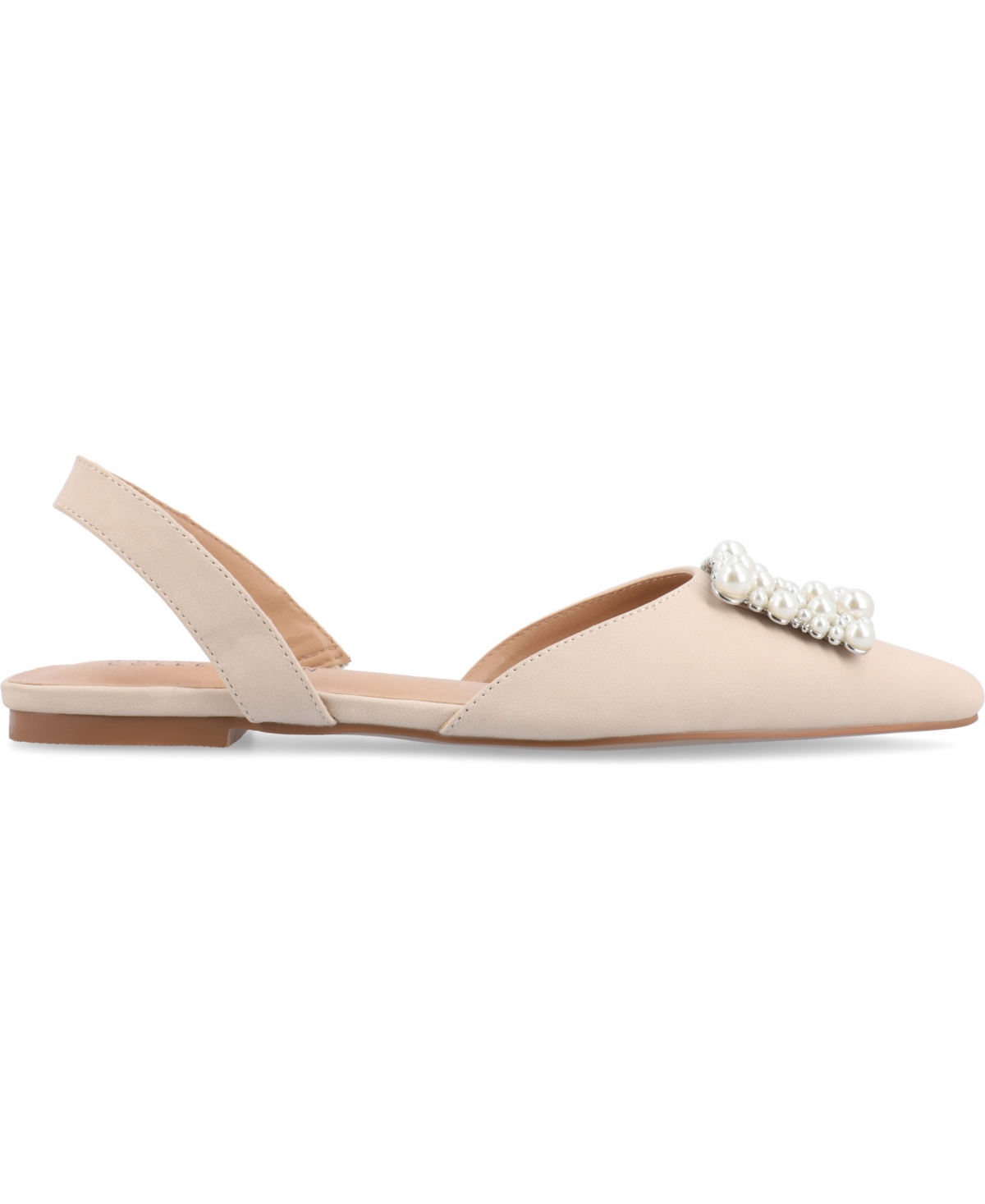 Journee Collection Women's Hannae Wide Width Embellished Flats In Beige
