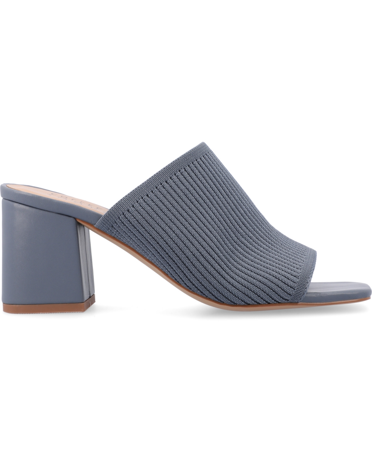 Journee Collection Womens Medium And Wide Width Lorenna Open Square Toe Block Heel Sandals In Blue
