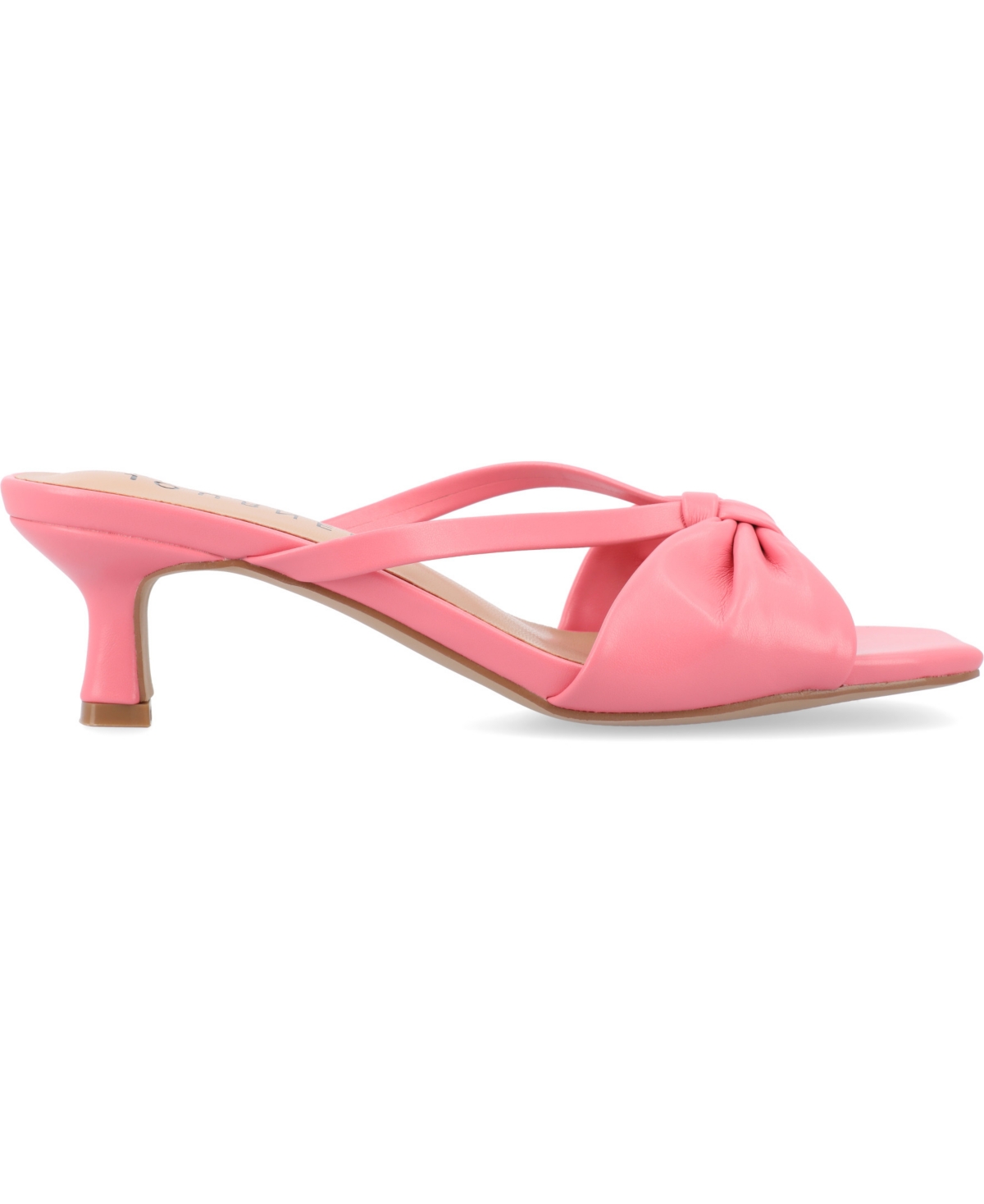 Journee Collection Women's Starling Kitten Heel Slip On Sandals In Pink
