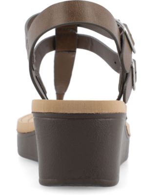 Women's Bianca Double Buckle Platform Wedge Sandals