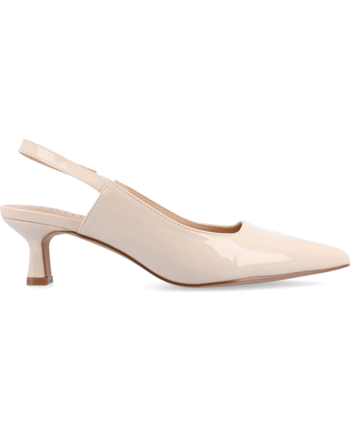 Journee Collection Paulina Slingback Pump In Nude Patent