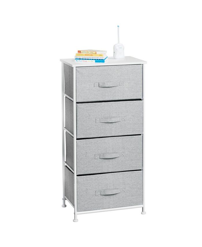 mDesign Tall Dresser Storage Tower Stand with 4 Removable Fabric