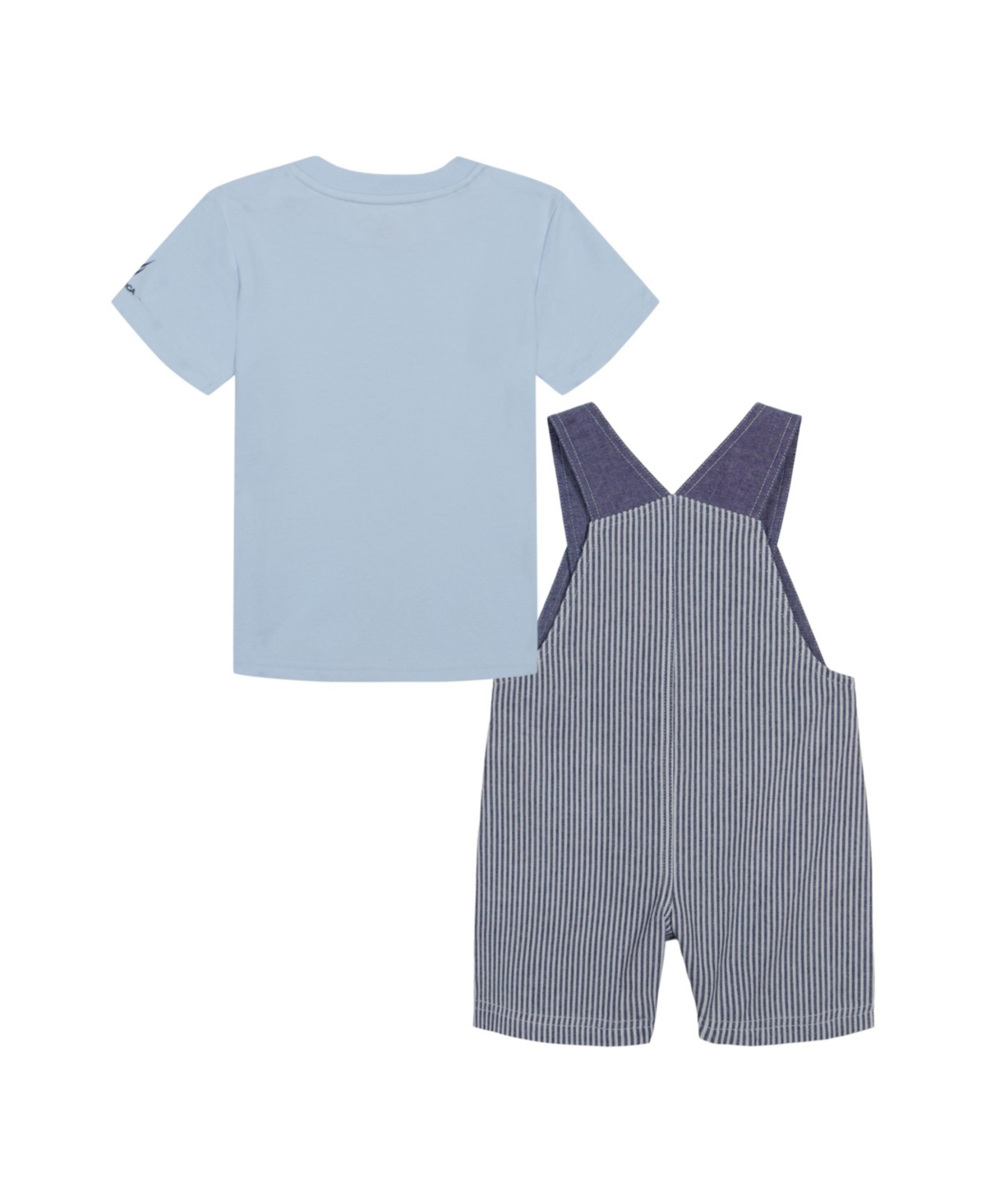 Nautica Baby Boys Short Sleeve T-shirt and Oxford Stripe Shortalls, 2 Piece Set