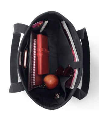 Medium Solid Color 5 Pocket Open Top Long Handle Canvas Tote Bag