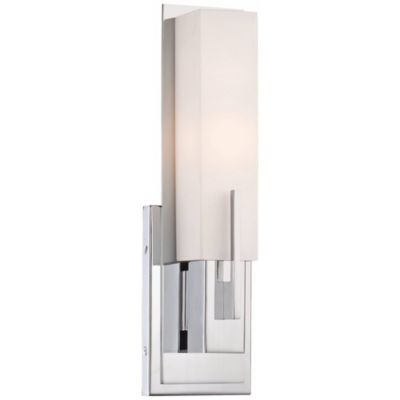 Midtown Modern Wall Light Sconce Chrome Hardwire 4 1/2" Fixture Rectangular White Glass for Bedroom Bathroom Vanity Reading House