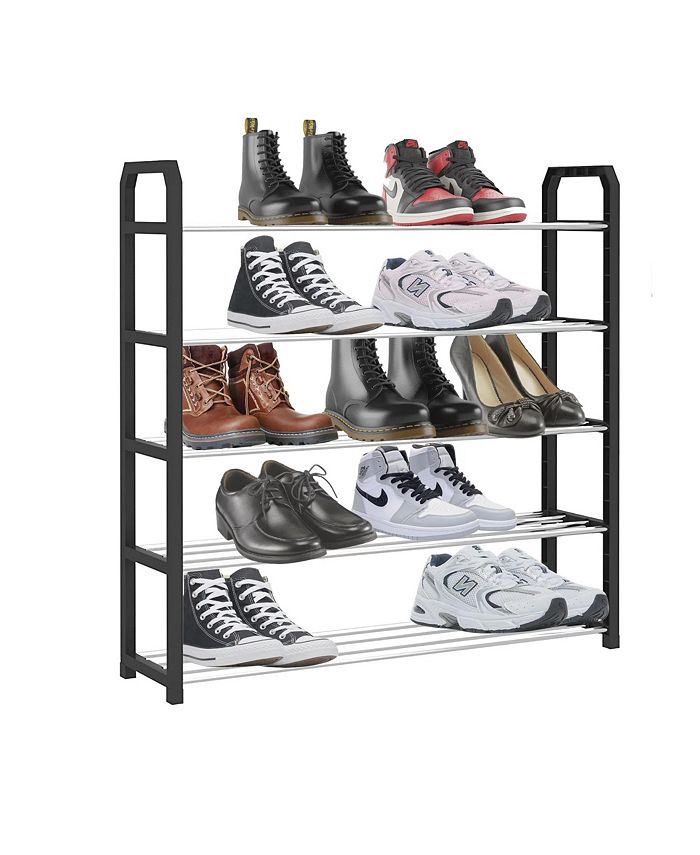 5 Tier Stackable Shoe Rack 15 Pair Sturdy Shoe Storage Shelves