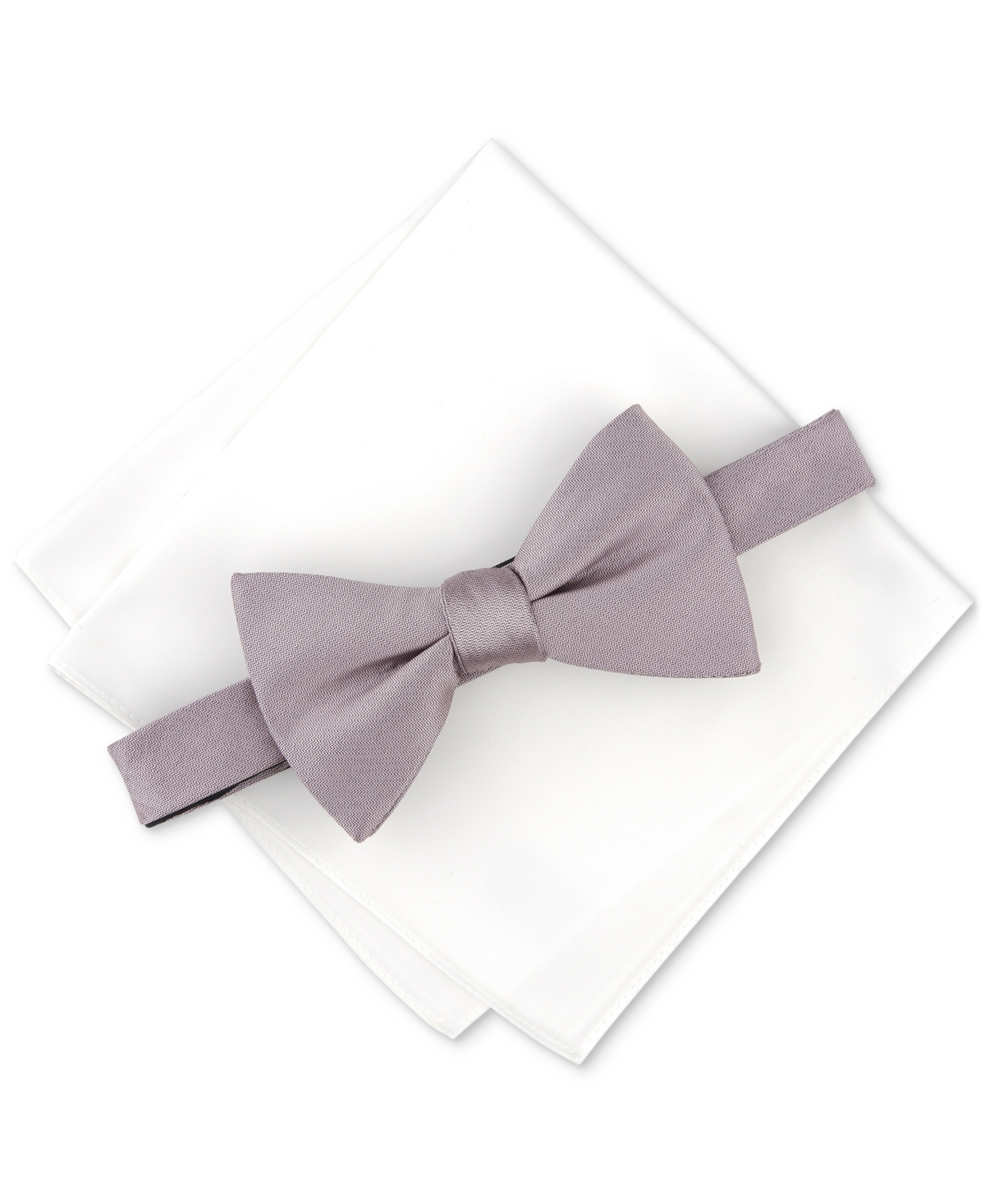 Shop Alfani Men's Solid Texture Pocket Square And Bowtie, Created For Macy's In Lt Pink