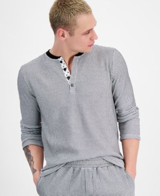 CRWTH - Men's Regular-Fit Waffle-Knit Long-Sleeve Henley Shirt