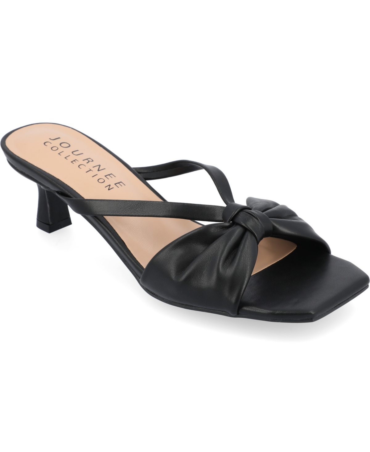 Shop Journee Collection Women's Starling Kitten Heel Dress Sandals In Solid Black