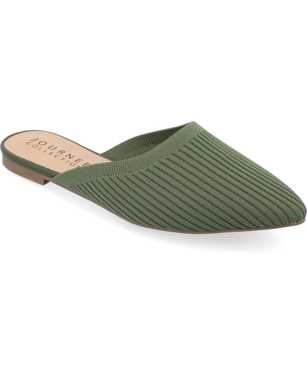 Shop Journee Collection Women's Aniee Knit Mules In Olive