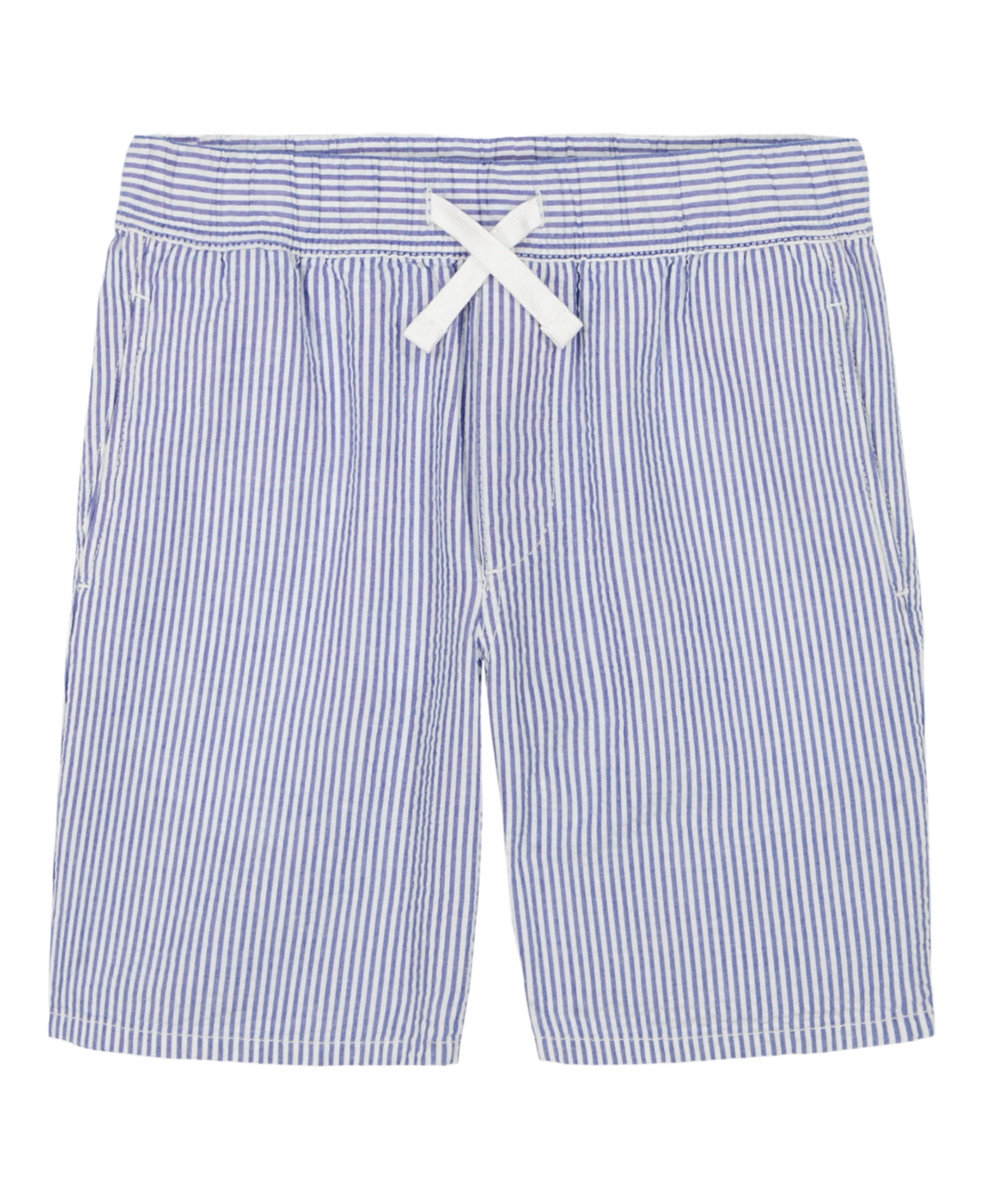 Shop Tommy Hilfiger Toddler Boys Seersucker Stripe Pull-on Shorts In Surf The Web