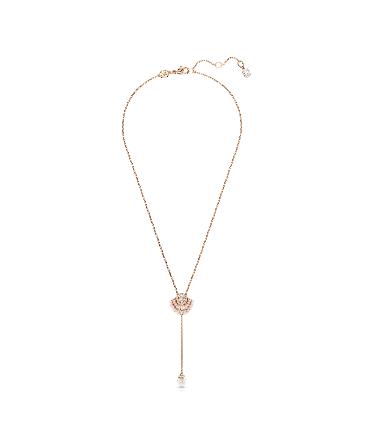 Shop Swarovski Shell, White, Rose Gold-tone Idyllia Y Pendant Necklace