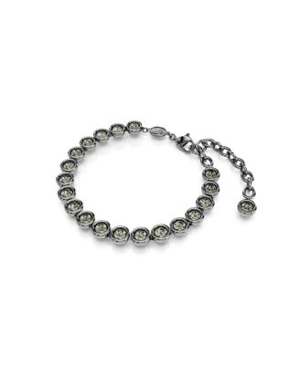 Round Cut, Black, Ruthenium Plated Imber Tennis Bracelet